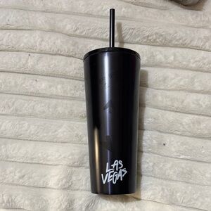 Starbucks Metallic Black Tumbler with Straw